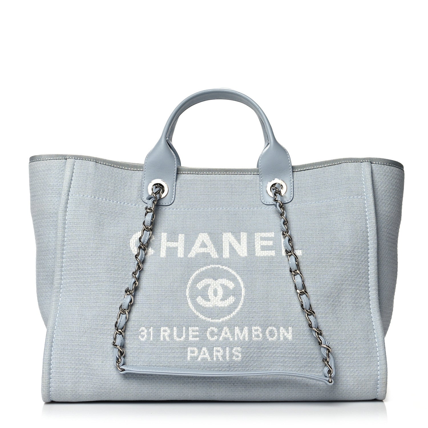 Chanel Mixed Fibers Medium Deauville Tote Grey 3 of 12