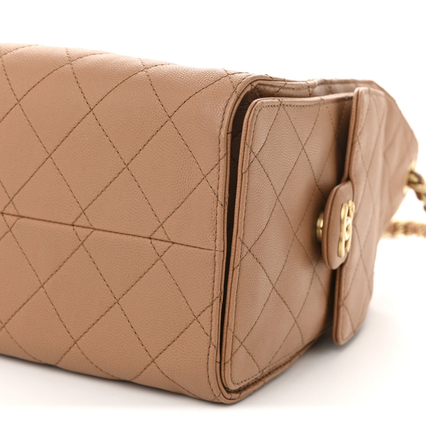 Caviar Quilted Small Chanel 25 Handbag Brown