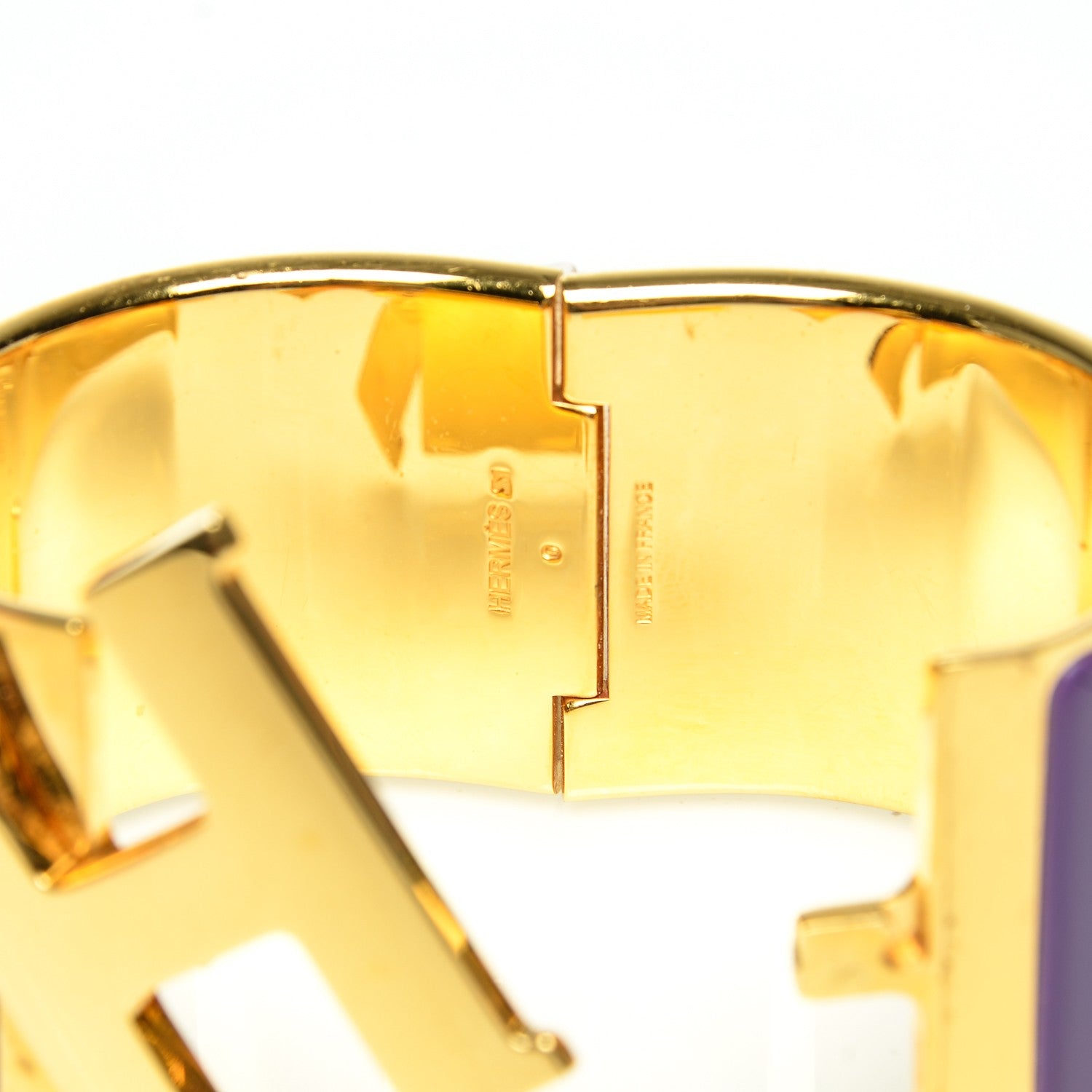 Hermes Enamel Extra Wide Clic Clac H Bracelet PM Pourpre 4 of 4