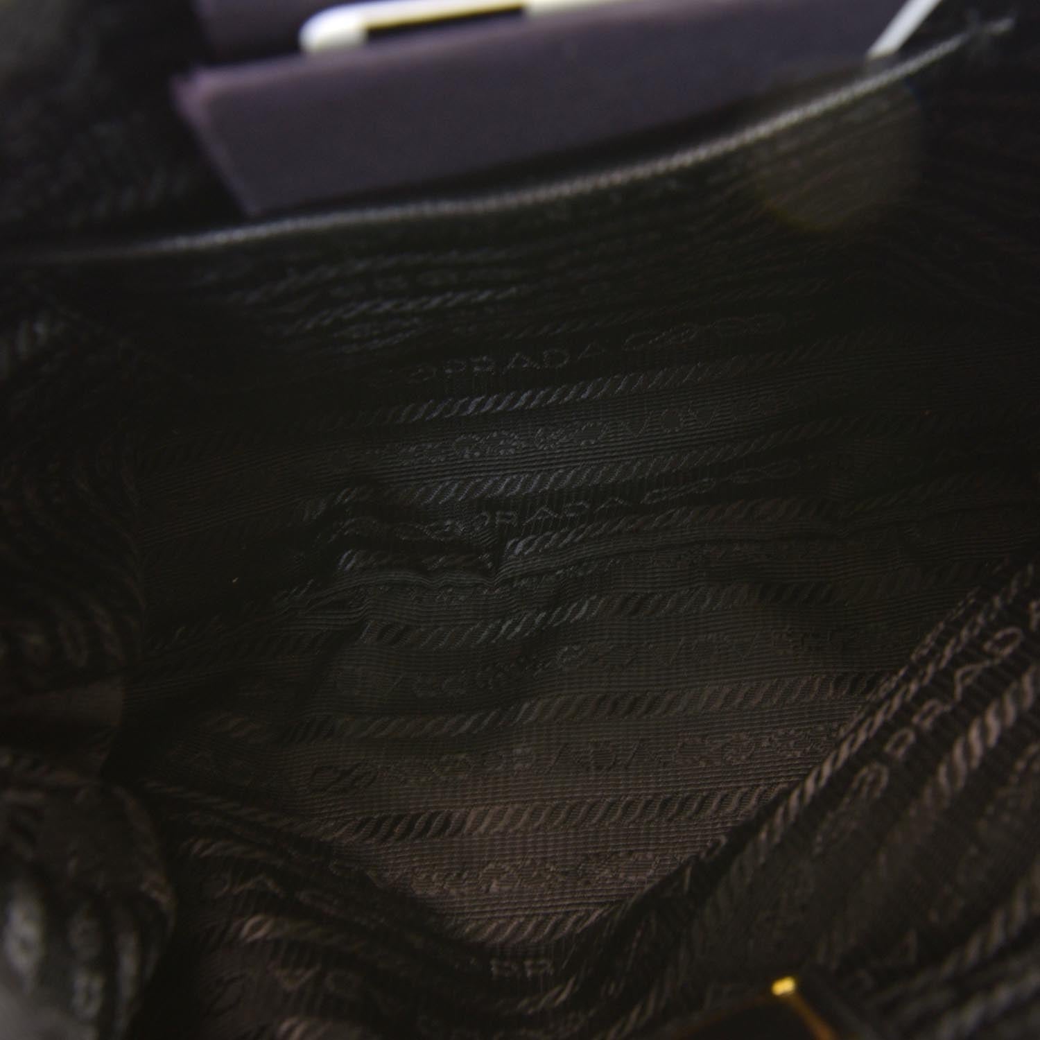 Prada Tessuto Nylon Saffiano Bag Black 7 of 7