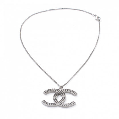 Chanel Crystal Large CC Necklace Silver Black 3 of 6