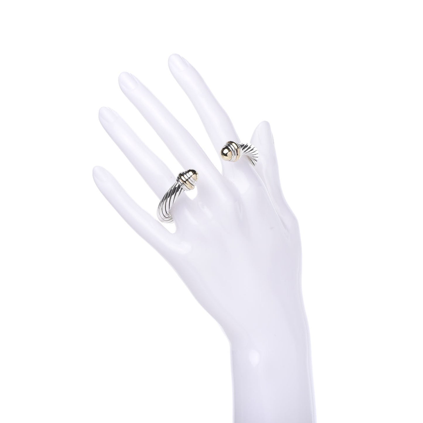 Sterling Silver 14K Yellow Gold 7mm Cable Classics Bracelet