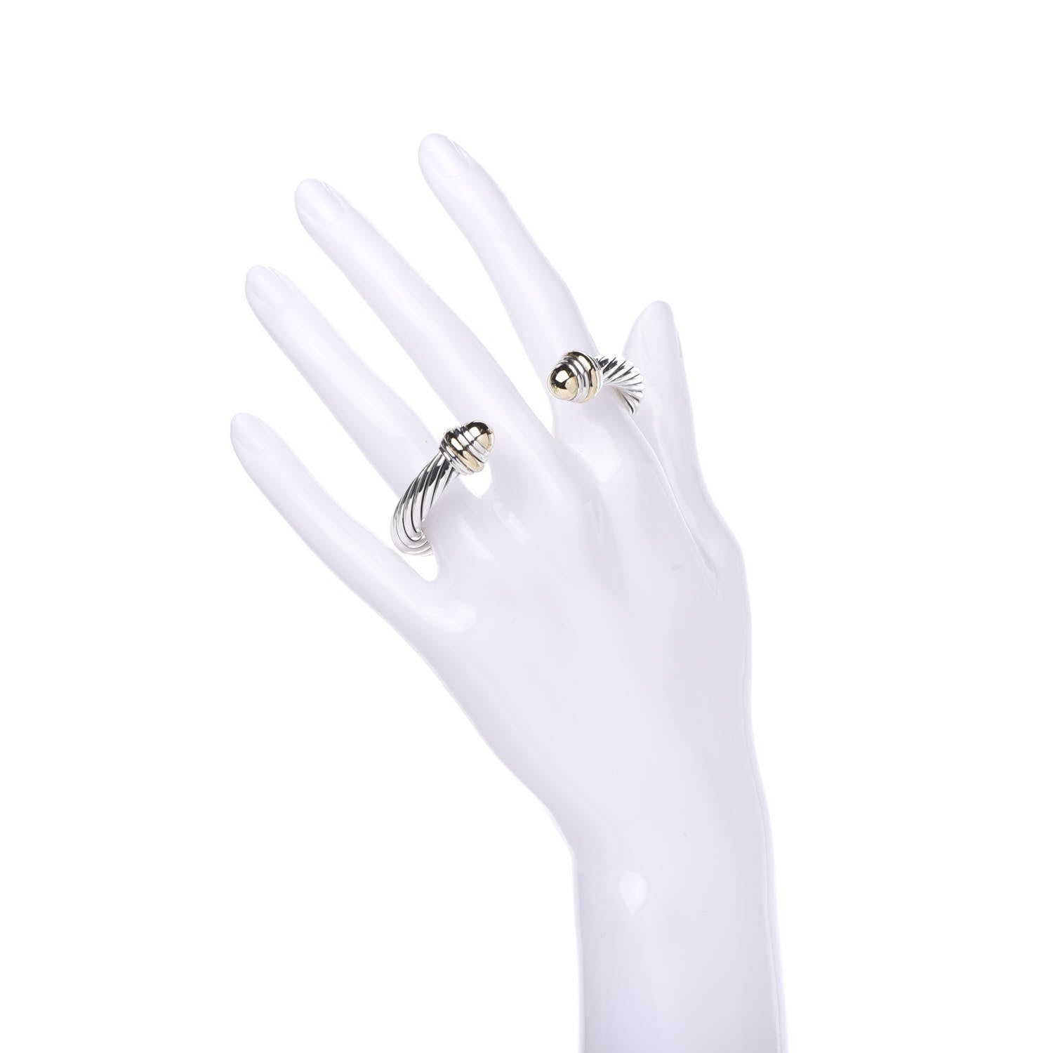 David Yurman Sterling Silver 14K Yellow Gold 7mm Cable Classics Bracelet 2 of 4