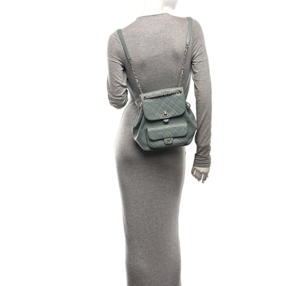 Chanel Lambskin Quilted Large Duma Drawstring Backpack Grey 3 of 10