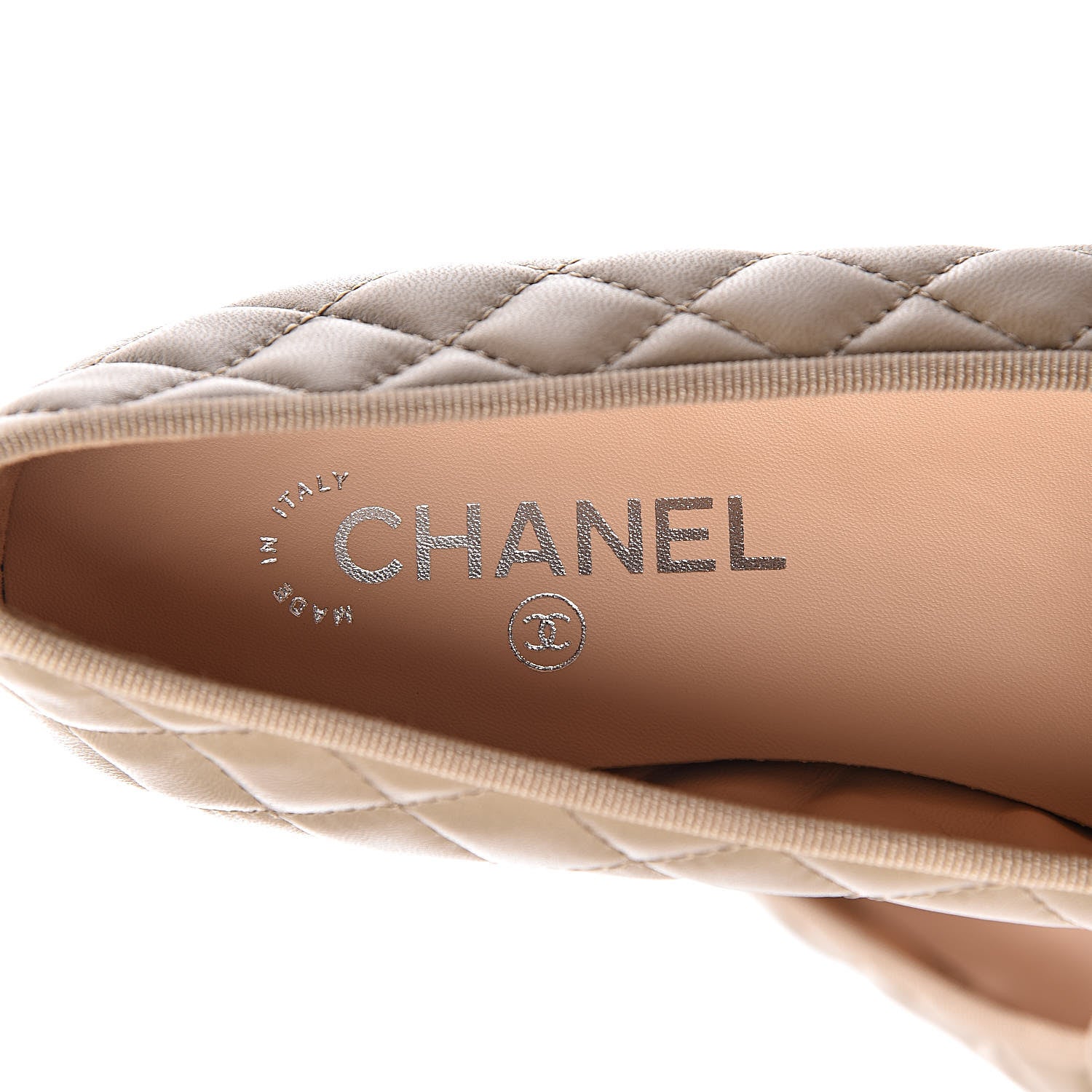 Chanel Lambskin Quilted Cap Toe Ballerina Flats 41 Beige 5 of 8