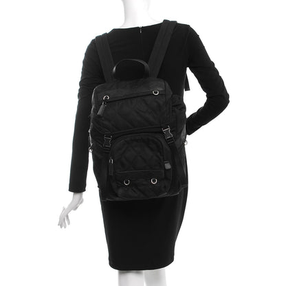 Prada Tessuto Nylon Impunturato Double Buckle Backpack Black 2 of 10