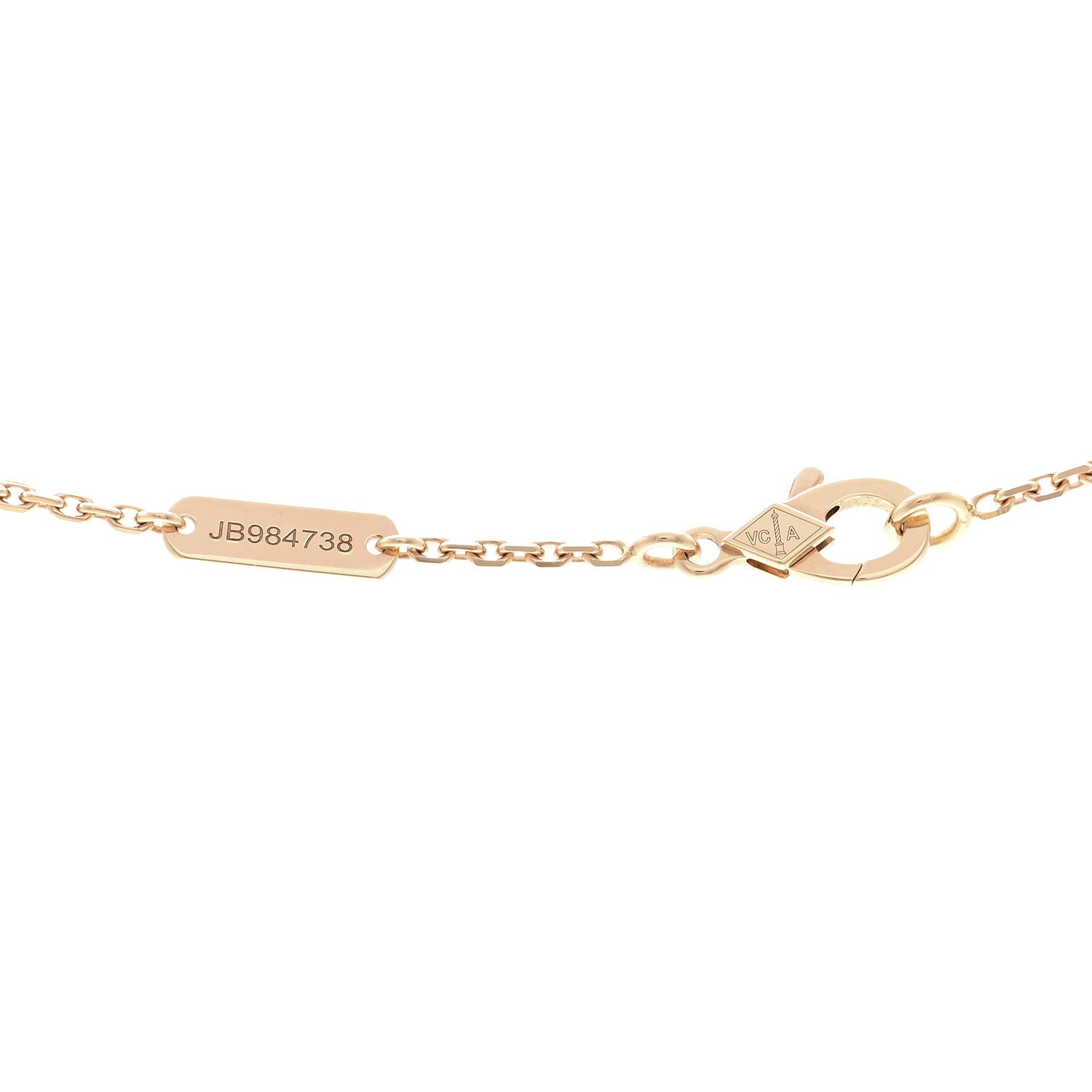 Van Cleef & Arpels 18K Rose Gold Gray Mother of Pearl Vintage Alhambra Pendant Necklace 5 of 6