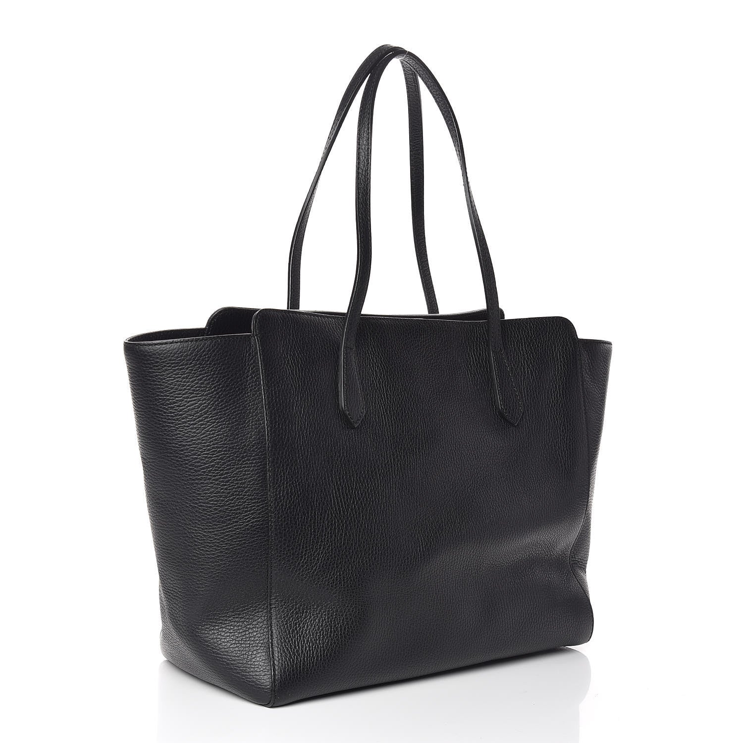 Gucci Pebbled Calfskin Medium Swing Tote Black 3 of 9