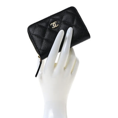 Chanel Caviar Quilted Zip Coin Purse Black 2 of 8
