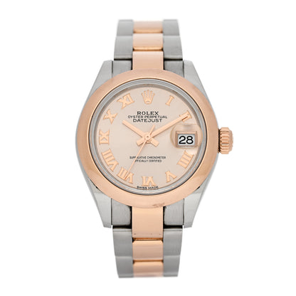 Rolex Stainless Steel 18K Everose Gold 28mm Oyster Perpetual Datejust Watch Silver Roman 279161 1 of 6