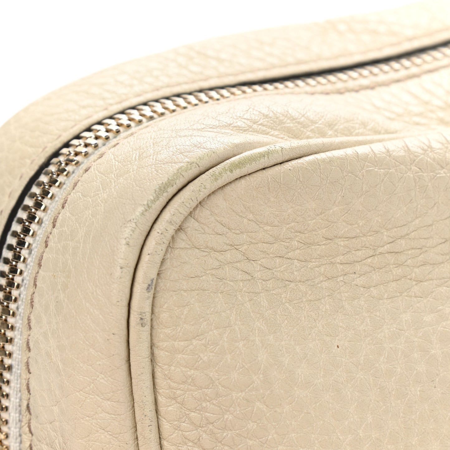 Pebbled Calfskin Small Soho Disco Bag Off White