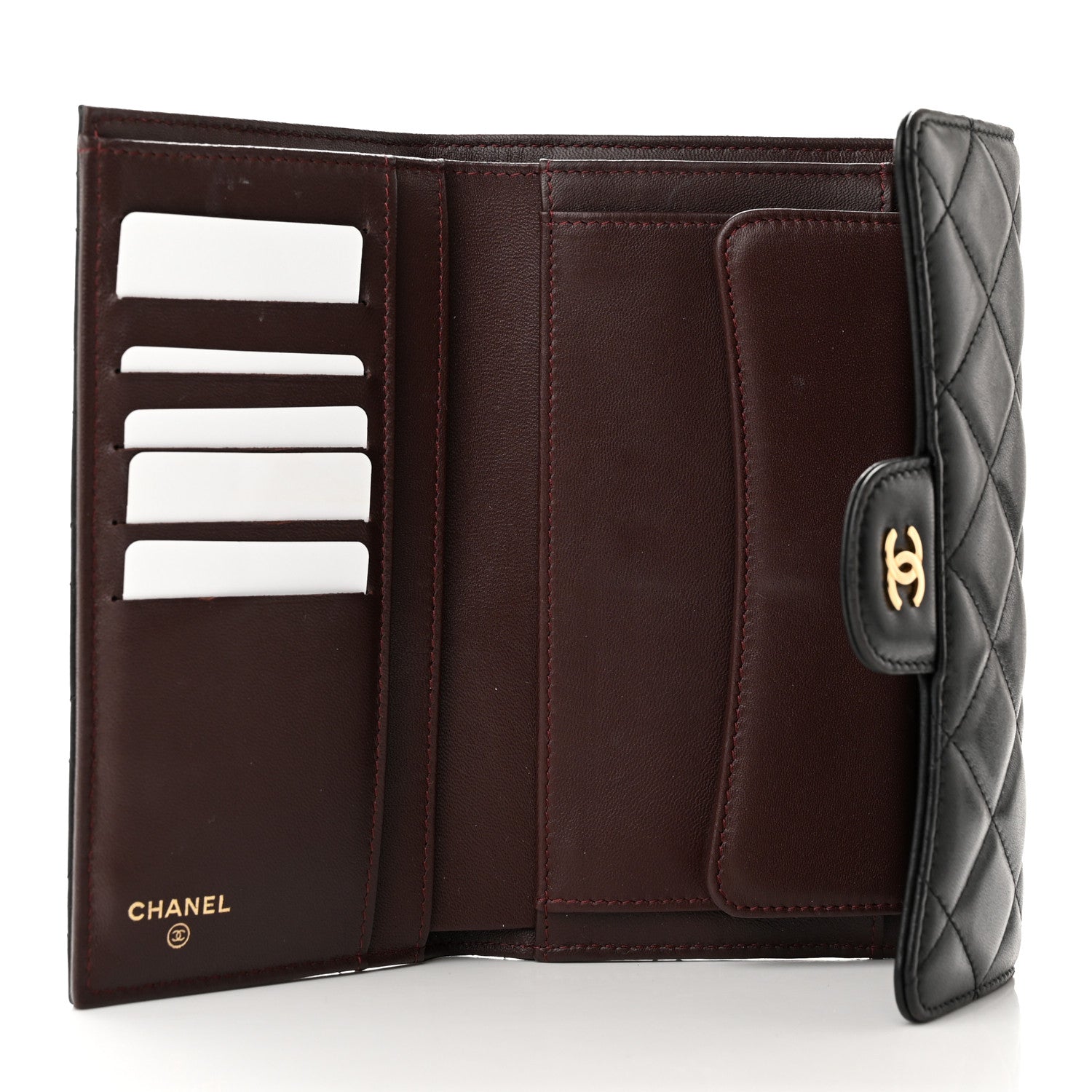 Chanel Lambskin Quilted Large Flap Wallet Black 5 of 18
