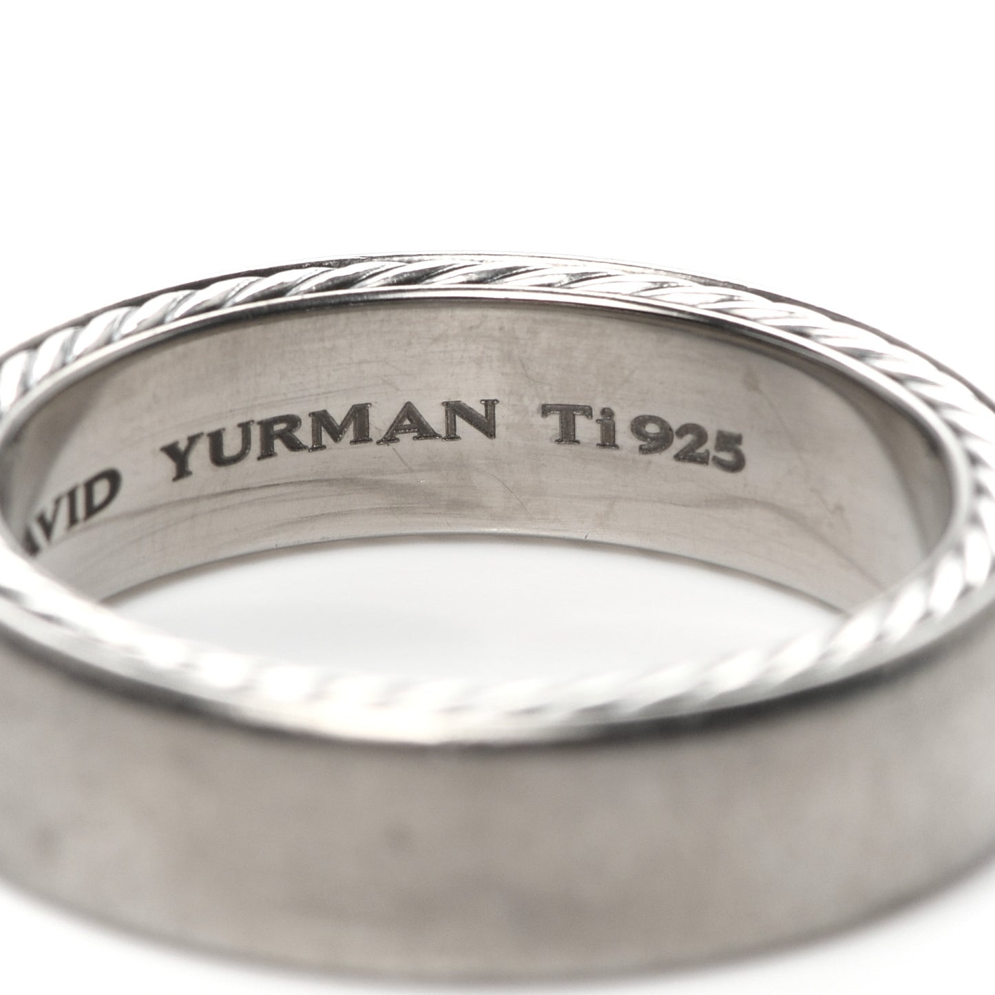 Titanium Sterling Silver 6mm Streamline Band Ring 62 10