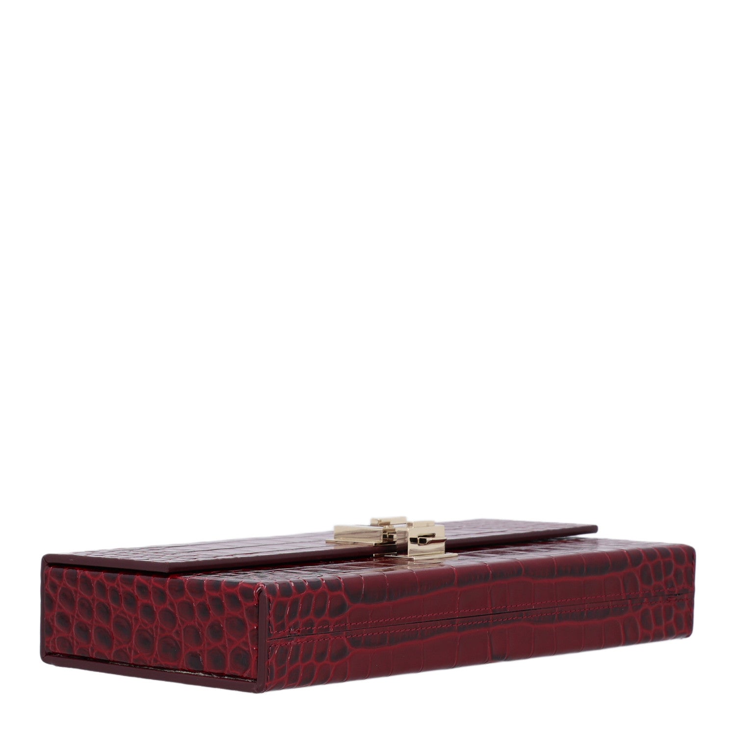 TOM FORD 赤 レザー ケース Tom Ford Calfskin Crocodile Embossed T-Latch Clutch Ruby Red