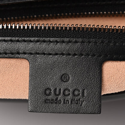 Gucci Calfskin Matelasse Medium GG Marmont Top Handle Shoulder Bag Black 5 of 13