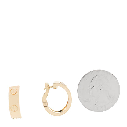 Cartier 18K Yellow Gold 5.5mm LOVE French Clip Hoop Earrings 2 of 4