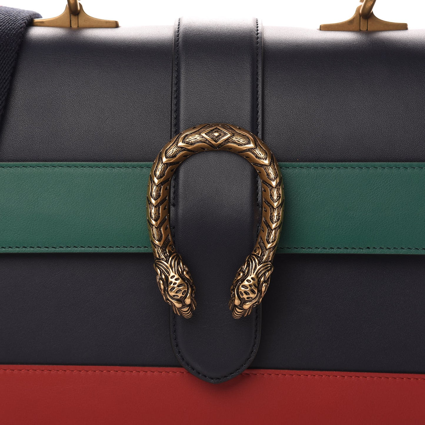 Moon Calfskin Bamboo Web Medium Dionysus Top Handle Bag Blue Emerald Hibiscus Red