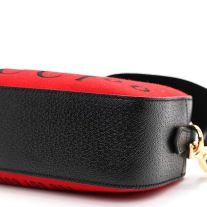 Gucci Felt Calfskin Script Logo Gucci 100 Camera Bag Bright Hibiscus Black Azure 11 of 11
