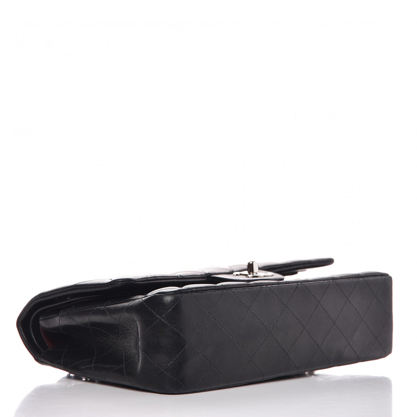 Lambskin Quilted Medium Double Flap Black