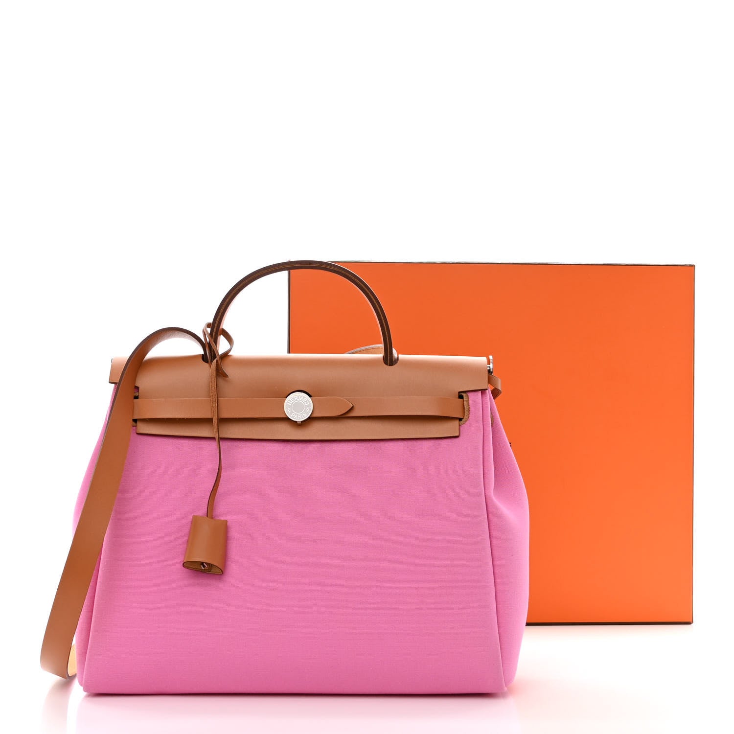 Hermes Toile Officier Vache Hunter Verso Herbag Zip PM 31 Bubblegum Rubis Naturel 13 of 13