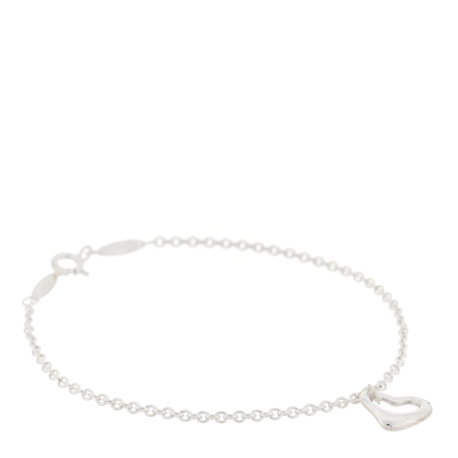Tiffany Sterling Silver Elsa Peretti Open Heart Charm Bracelet 1 of 7