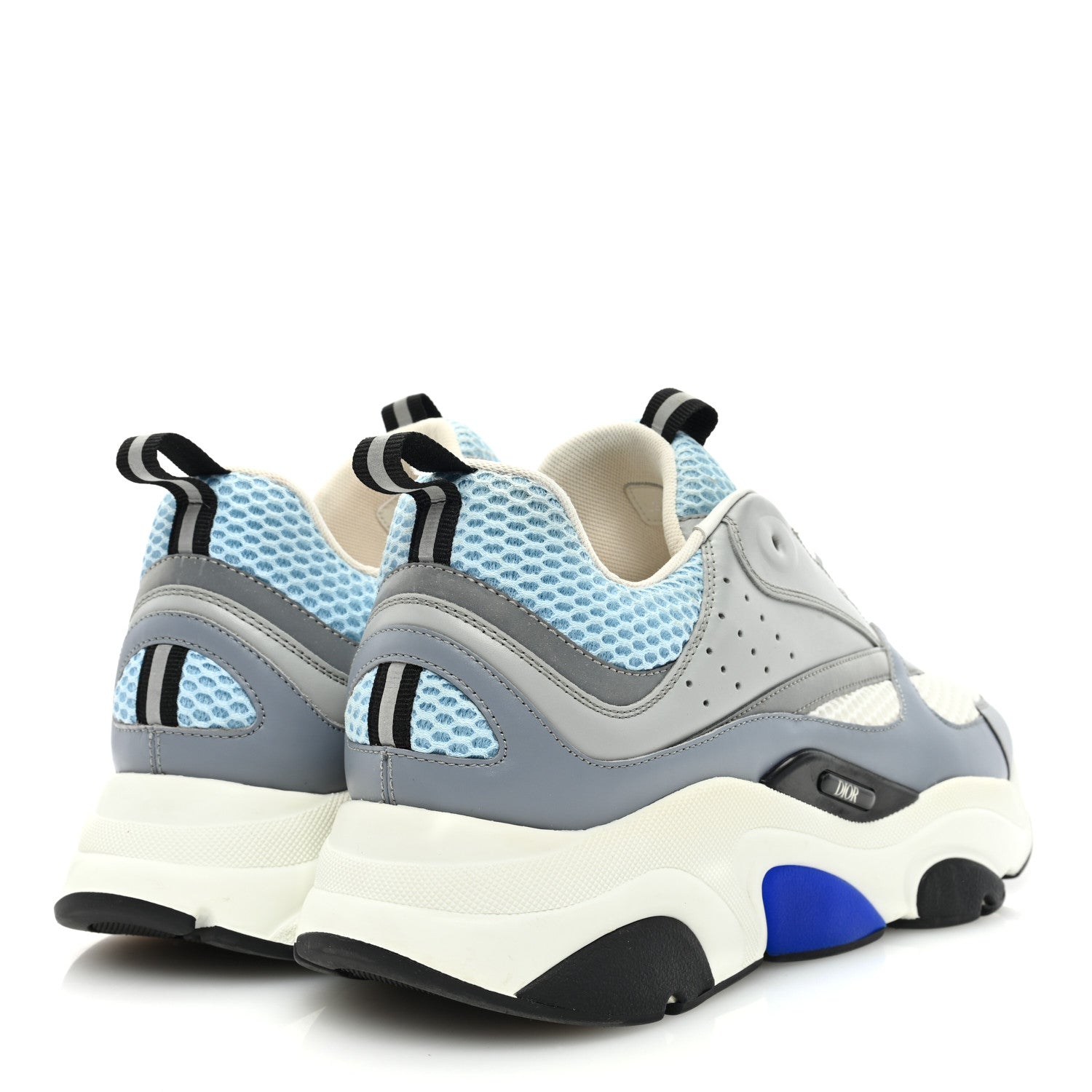 Christian Dior Technical Mesh Calfskin Mens B22 Sneakers 45 White Blue Grey 4 of 8