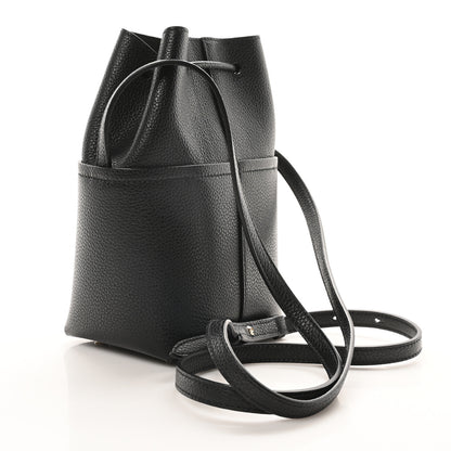 Salvatore Ferragamo Grained Calfskin Mini Gancino Bucket Bag Black 3 of 9
