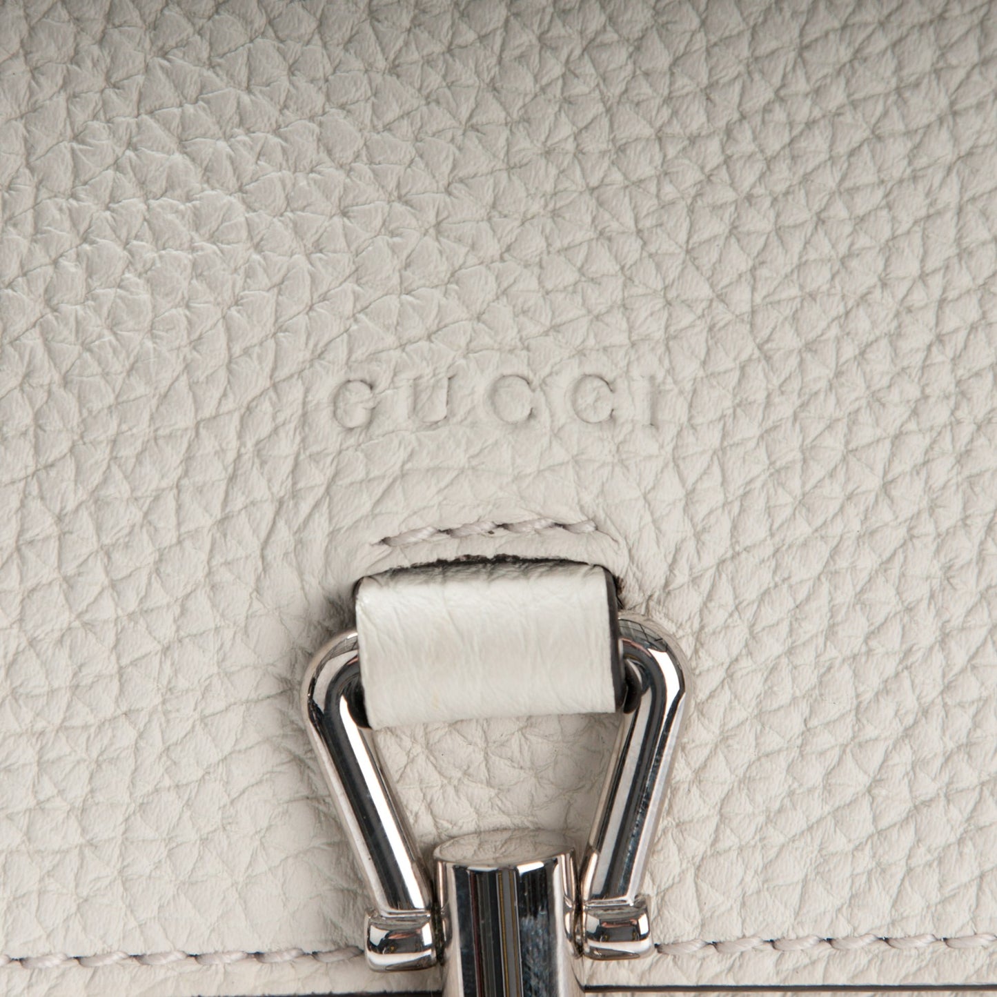 Soft Pebbled Calfskin Jackie Clutch Off White
