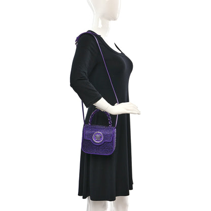 Versace Satin Crystal Studded Mini La Medusa Bag Purple 2 of 10