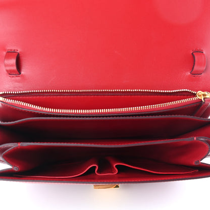 Celine Box Calfskin Medium Classic Box Flap Bag Red 4 of 4