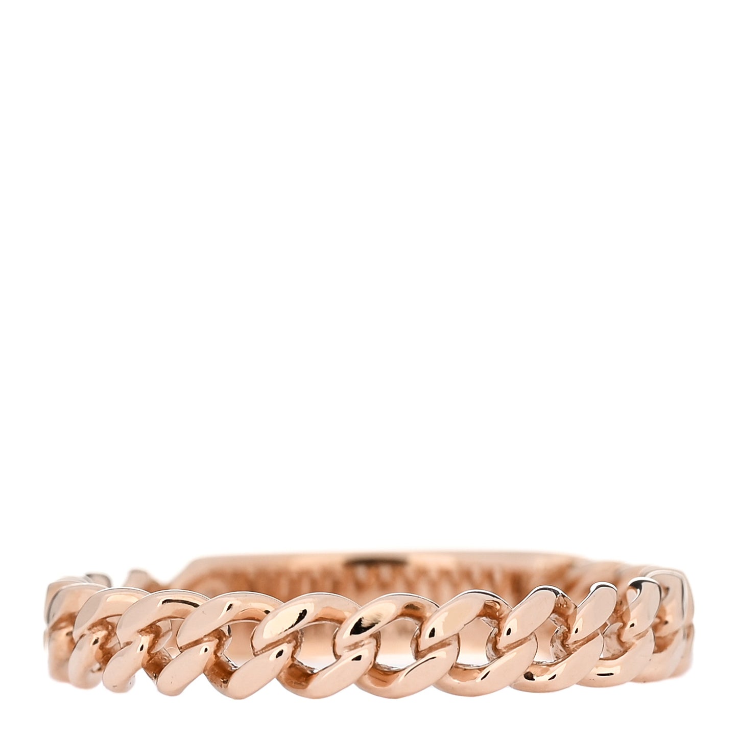 18K Rose Gold Diamond Micro Link Ring 58 8.25
