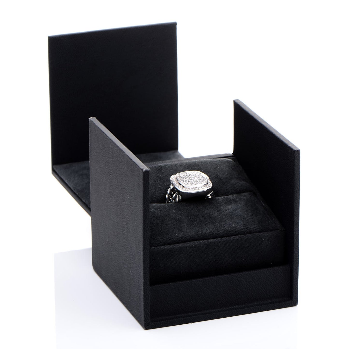 Sterling Silver Diamond 14mm Albion Pave Ring 54 7