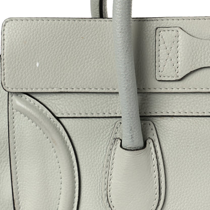 Celine Drummed Calfskin Mini Luggage Pebble Grey 11 of 14