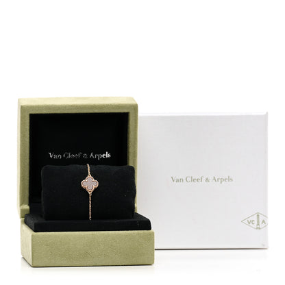 Van Cleef & Arpels 18K Rose Gold Carnelian Sweet Alhambra Bracelet 5 of 5