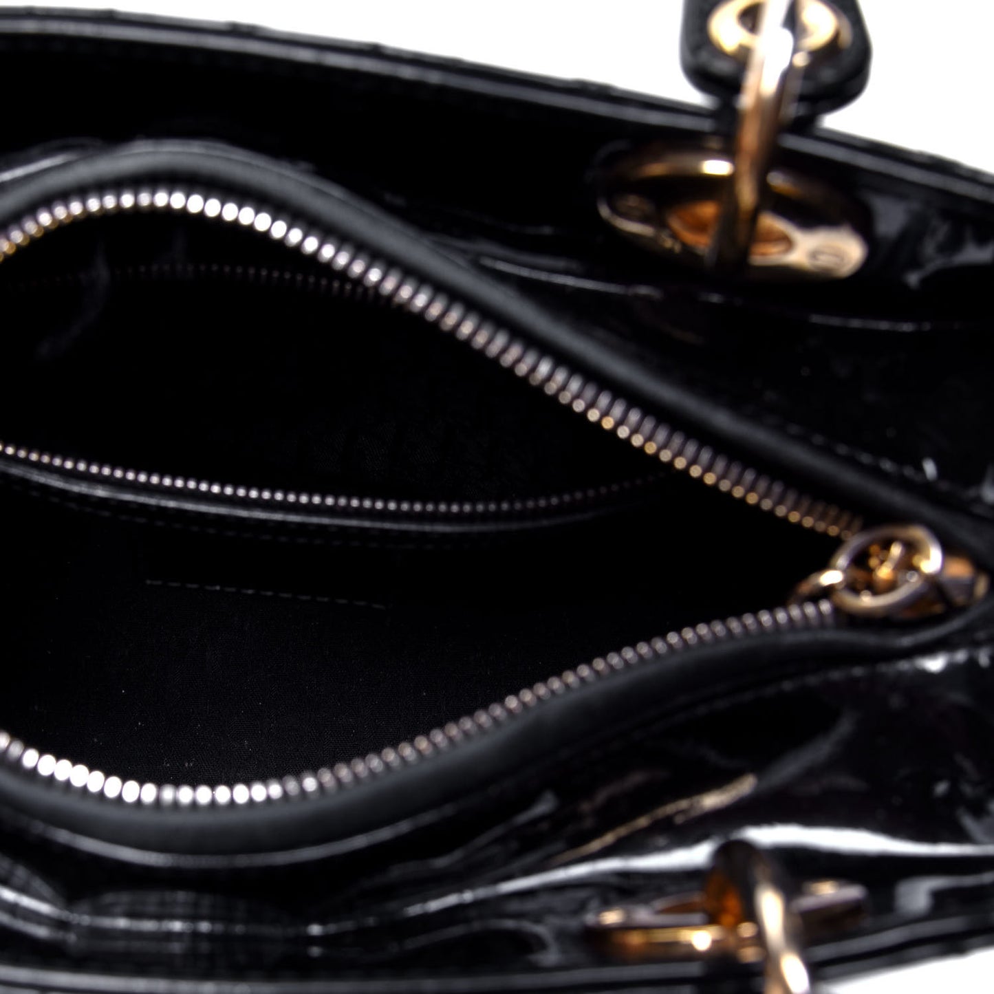 Patent Cannage Medium Lady Dior Black