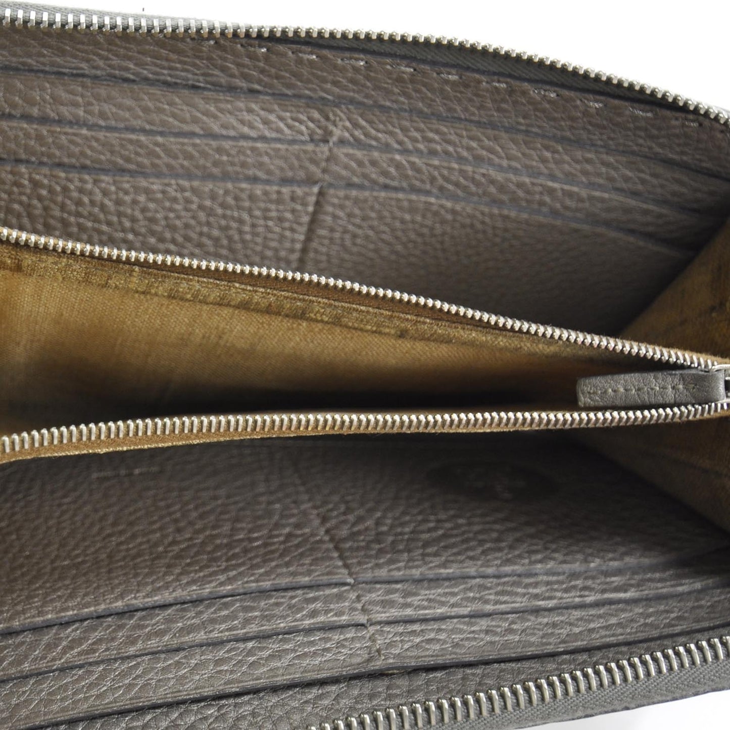 Calfskin Romano Selleria Zip Around Wallet Silver