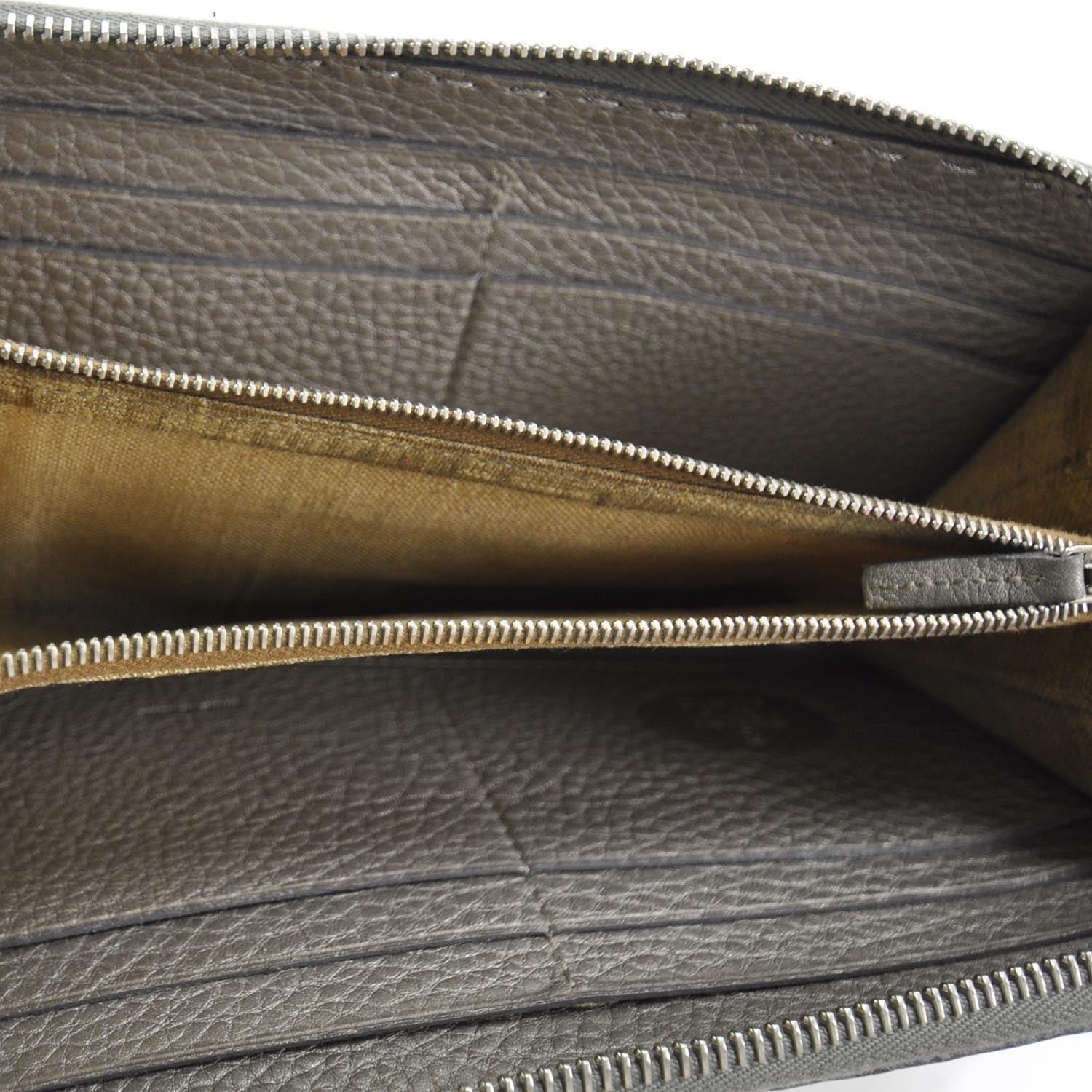 Fendi Calfskin Romano Selleria Zip Around Wallet Silver 5 of 8