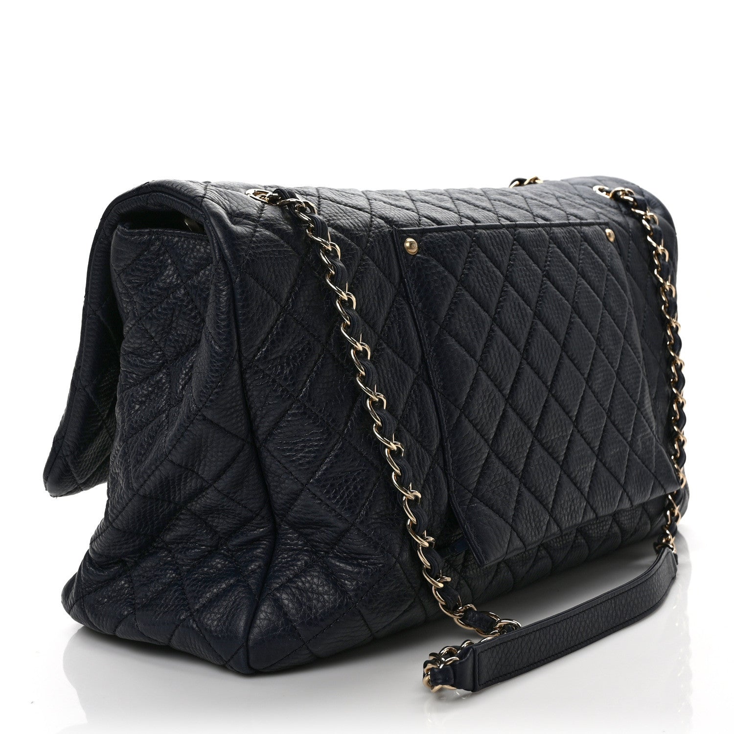 Chanel Calfskin Quilted XXL Travel Flap Bag Navy 2 of 9