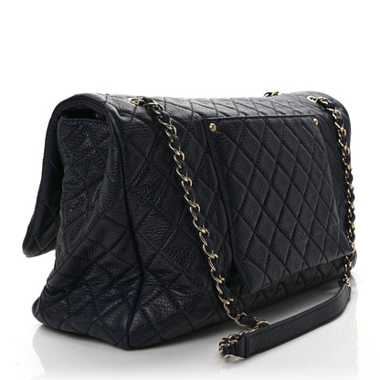 Chanel Calfskin Quilted XXL Travel Flap Bag Navy 2 of 9