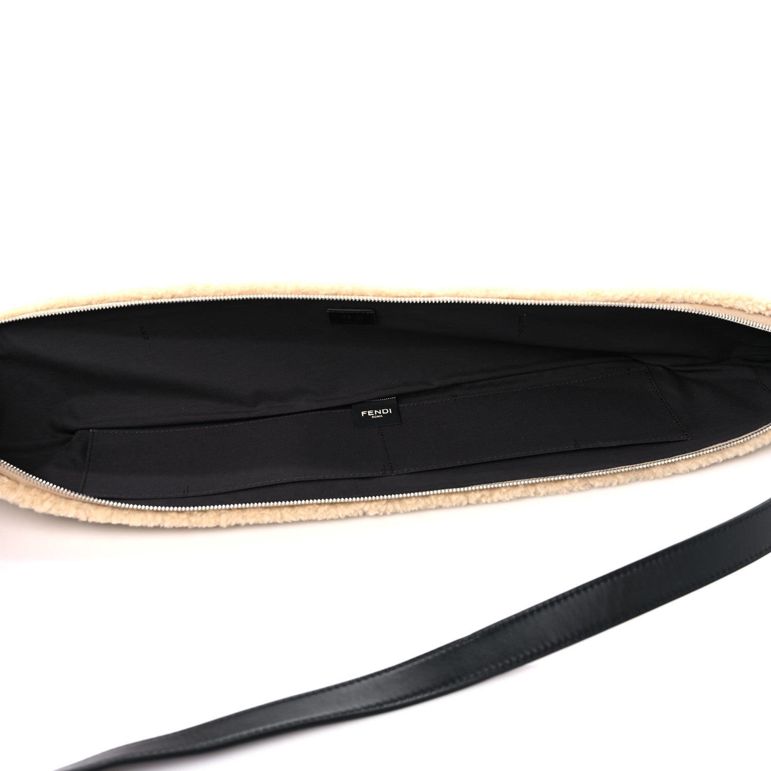 Fendi Sheepskin Baguette Bread Pouch Beige Panna 5 of 10