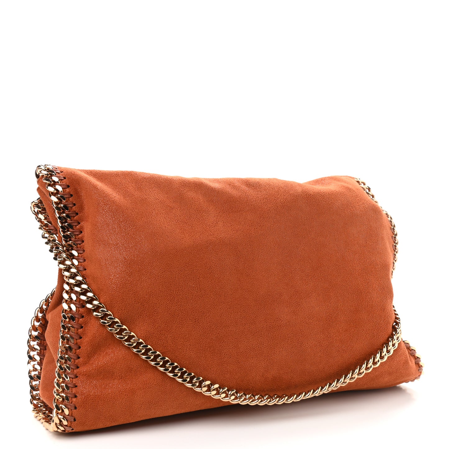 Shaggy Deer Falabella Fold Over Tote Orange