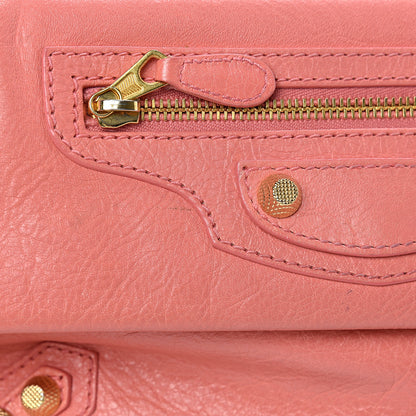 Balenciaga Agneau Giant 12 Gold Hardware Envelope Strap Clutch Rose Azalee 15 of 18