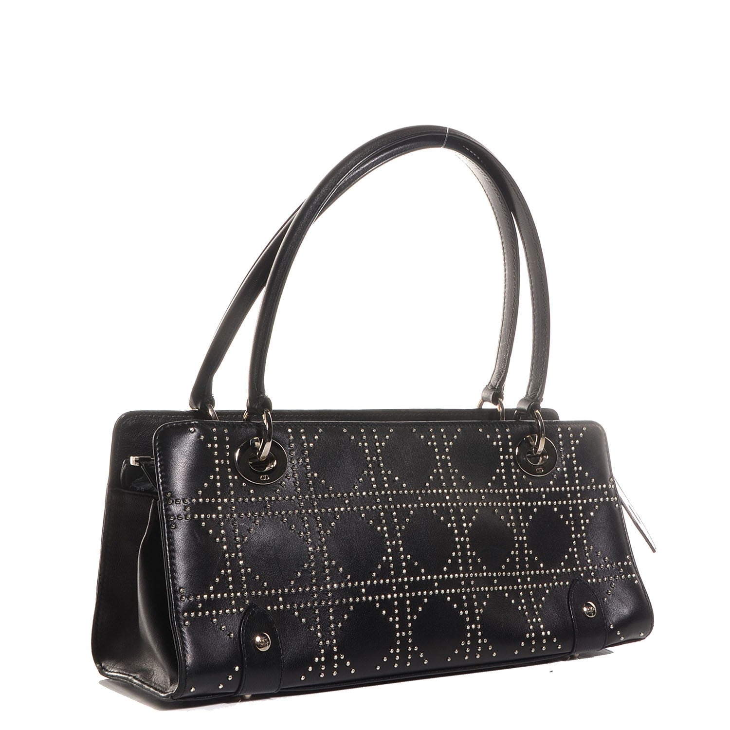 Christian Dior Lambskin Cannage Studded East West Lady Dior Black 3 of 8