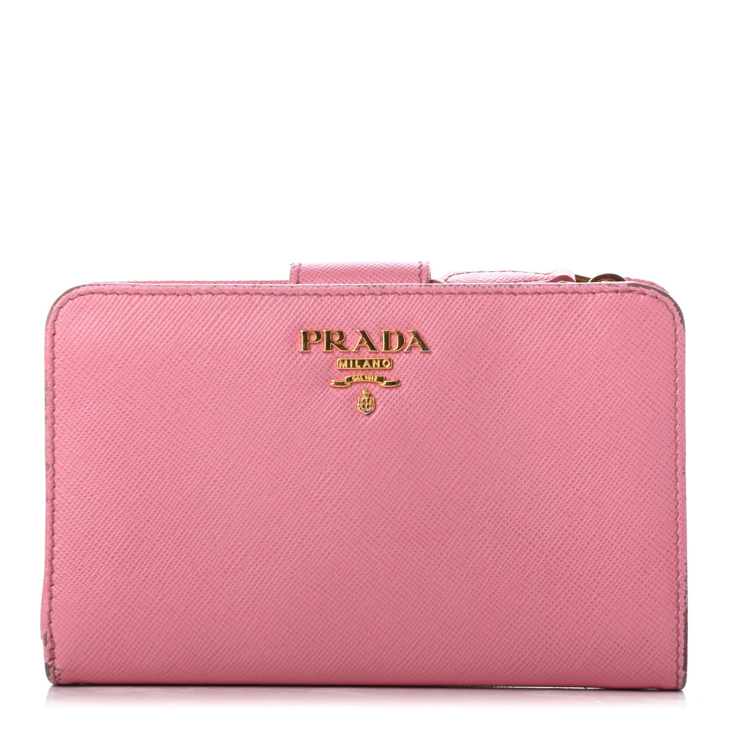 Prada Saffiano Compact Wallet Geranio 1 of 13