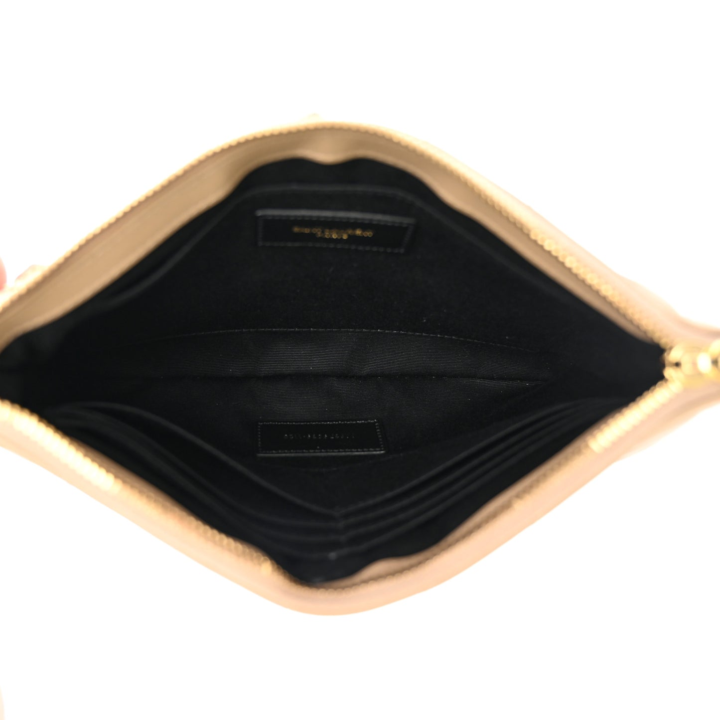 Calfskin Matelasse Chevron Monogram A5 Wristlet Light Taupe