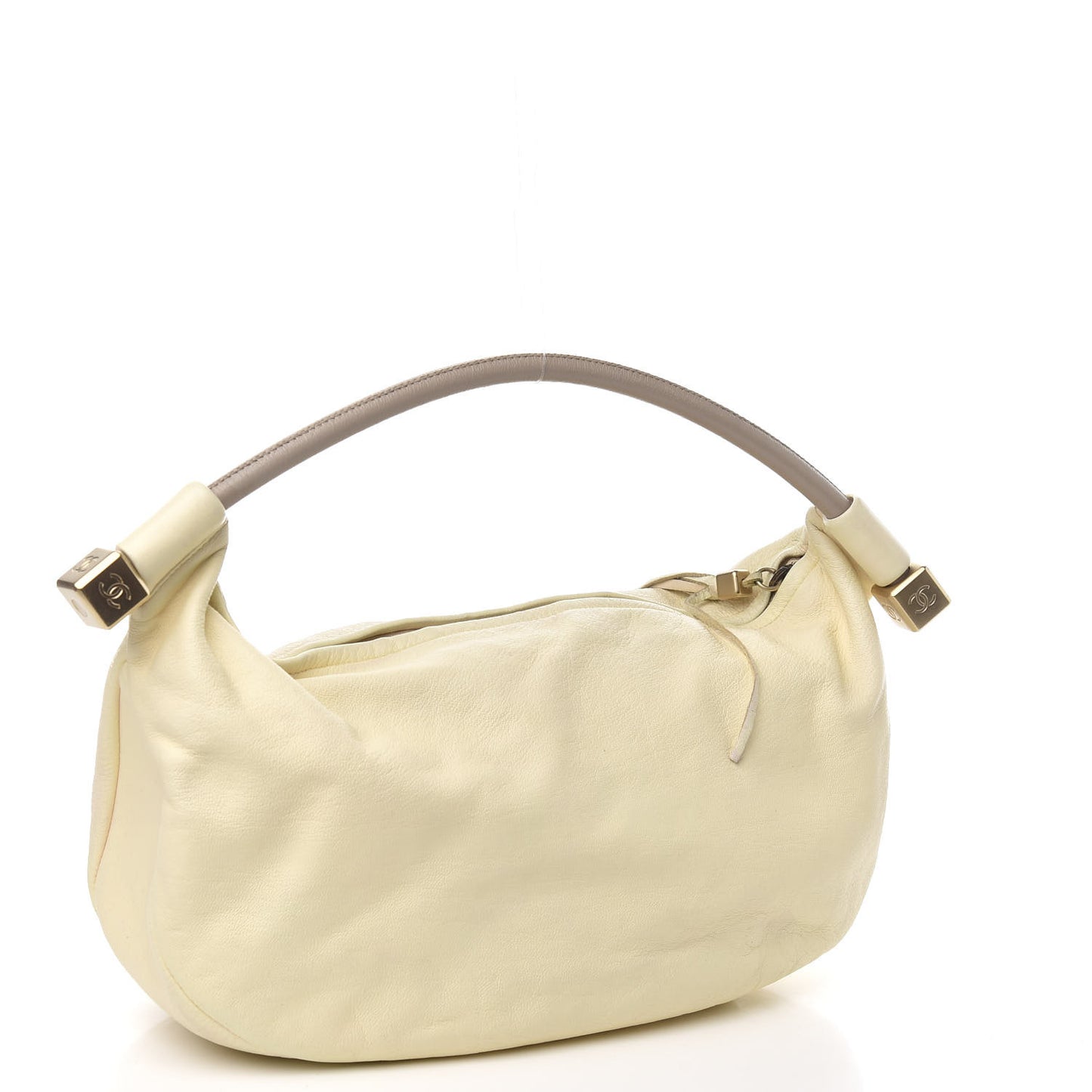 Grained Calfskin Tassel Hobo Cream