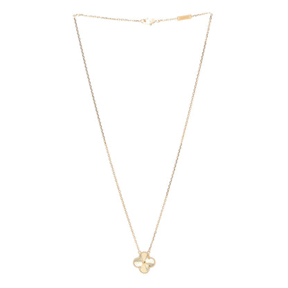 Van Cleef & Arpels 18K Yellow Gold Guilloche Vintage Alhambra Pendant Necklace 3 of 7
