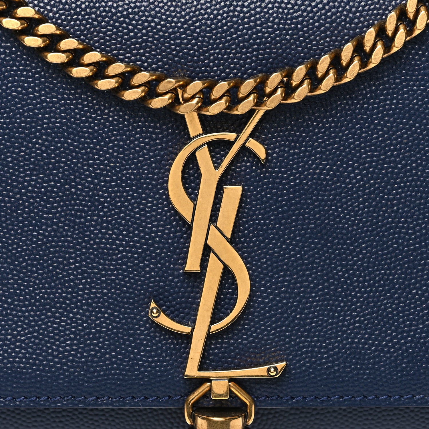 Saint Laurent Grain De Poudre Small Classic Monogram Kate Tassel Satchel Blue 7 of 11