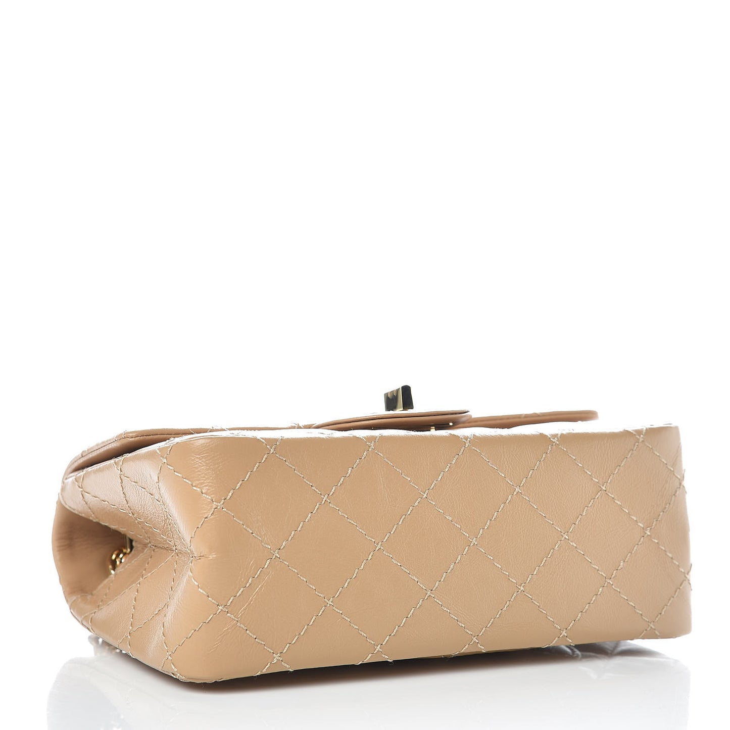 Aged Calfskin Quilted 2.55 Reissue Mini Flap Beige