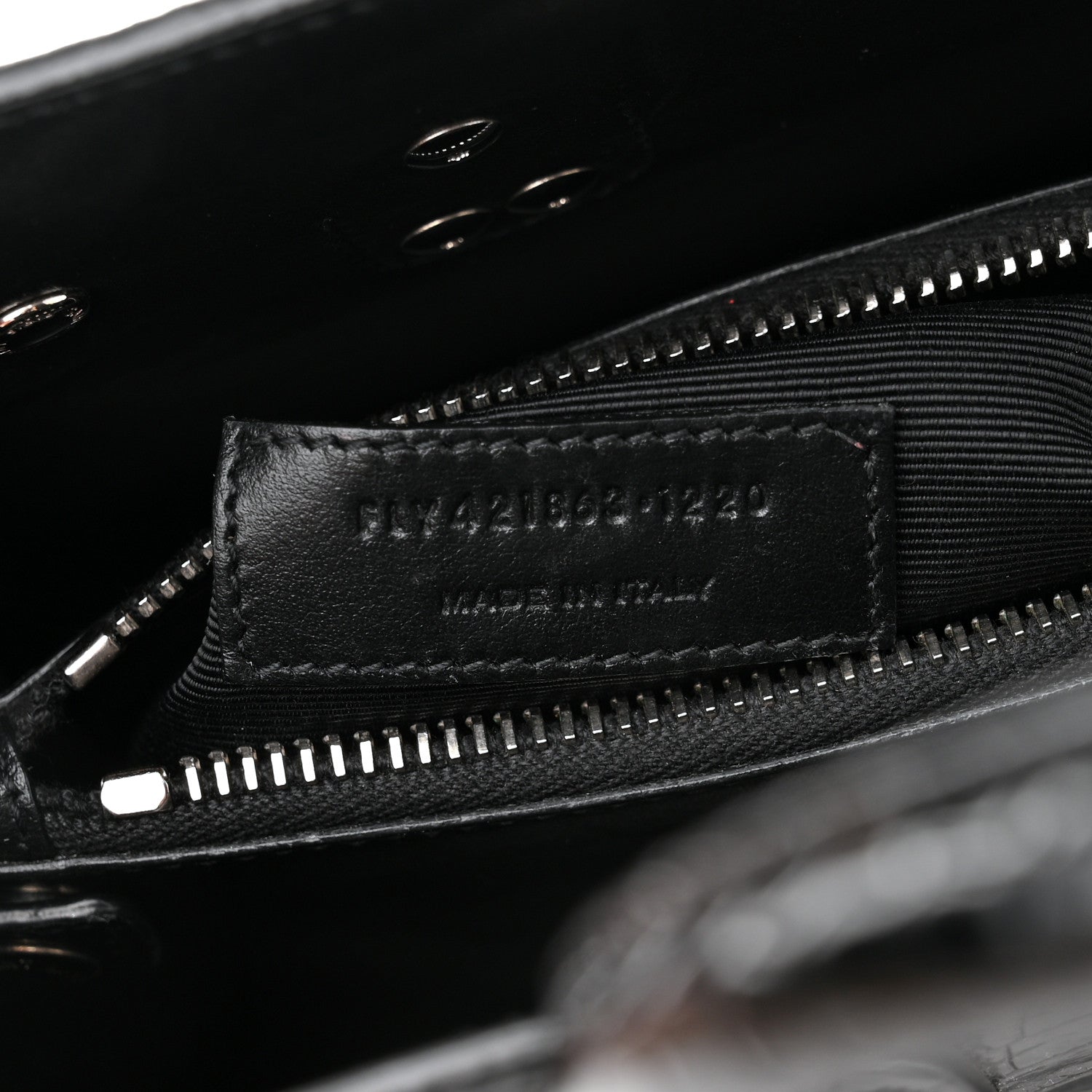 Saint Laurent Calfskin Crocodile Embossed Baby Sac De Jour Black 7 of 14